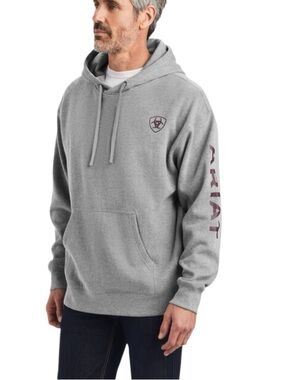 Ariat Logo Hoodie Grey Size XXL